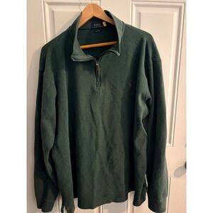 Polo Ralph Lauren Mens Olive Hunter Green EstateRib Quarter Zip Pullover XL Tall
